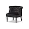 Baxton Studio Flax Victorian Style Black Velvet Upholstered Vanity Chair 119-6375 - alternate 1